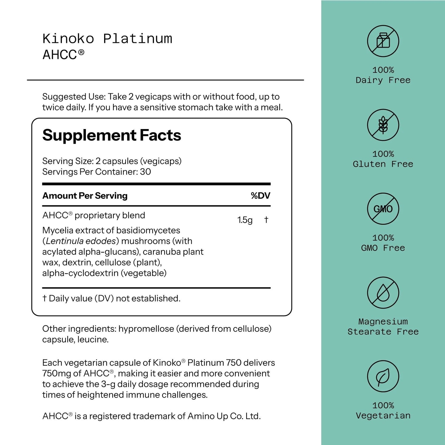 AHCC® - Kinoko® Platinum